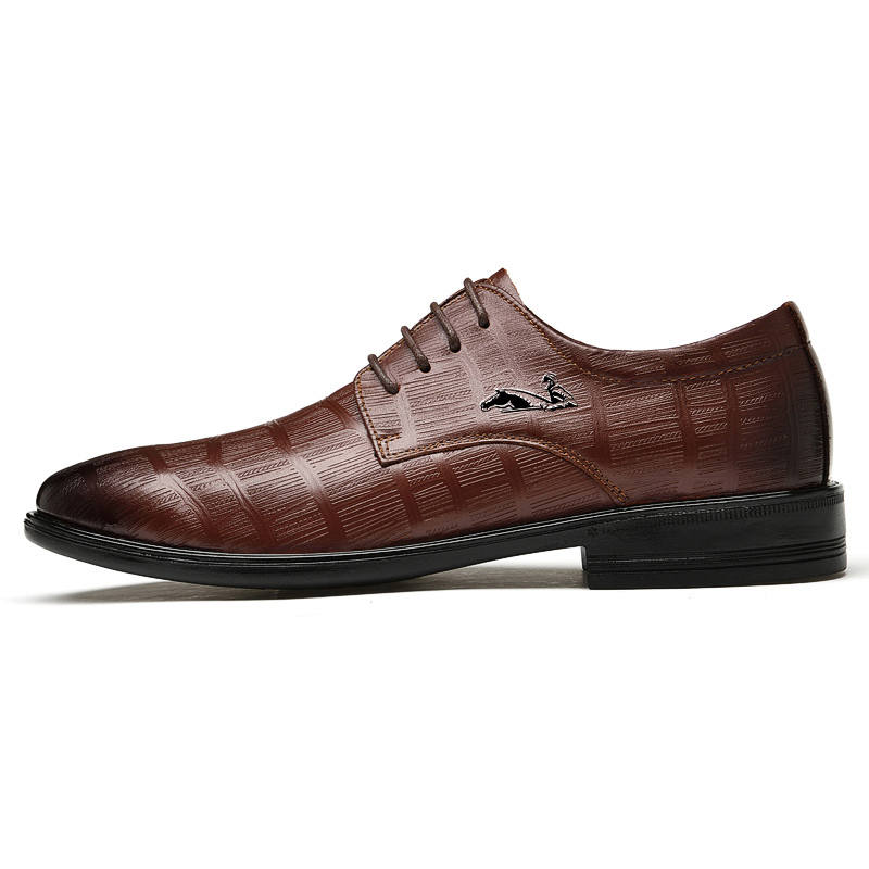 YINGLUNQISHI Top Grain Cow Leather Dress Shoes Men's Brown