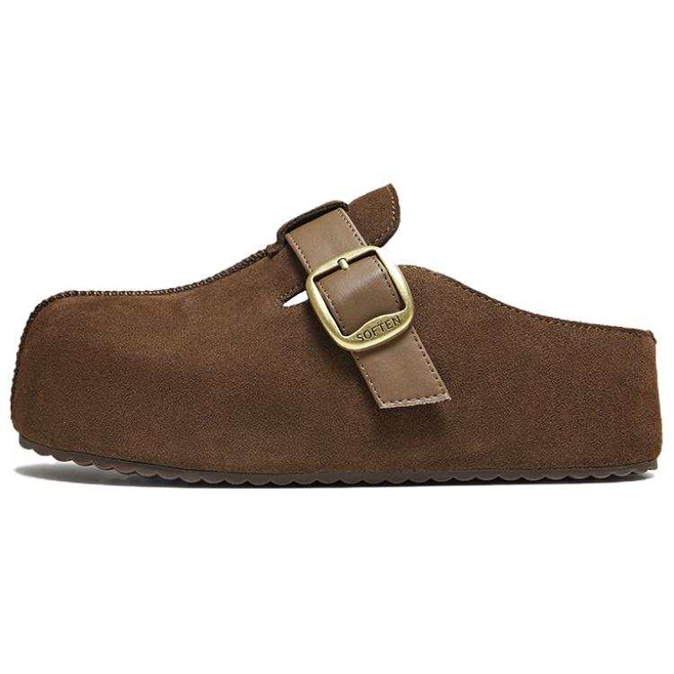 BASTO BASTO Leather Patchwork Closed Toe Slippers Women's