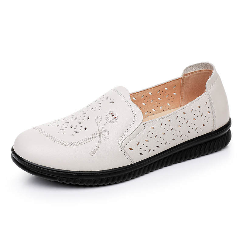 RED DRAGONFLY Cow Leather Casual Shoes Women's Ecru