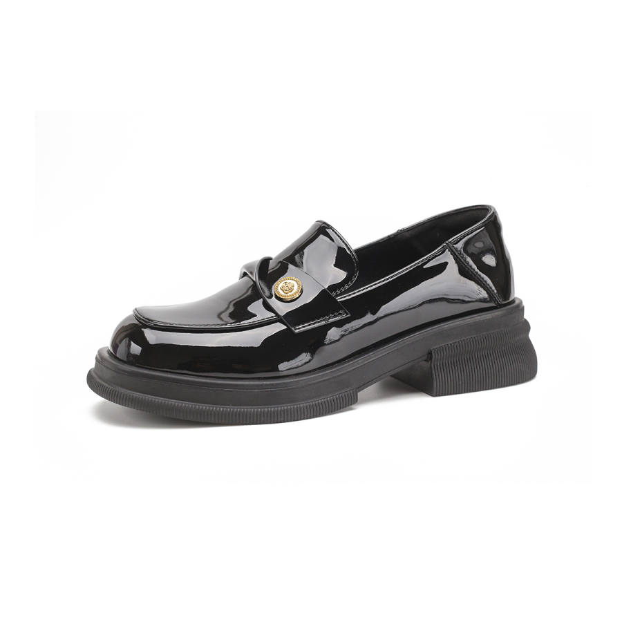 D:FUSE SCANDINAVIA D FUSE SCANDINAVIA Cow Split Leather Loafers 5CM Women's Black
