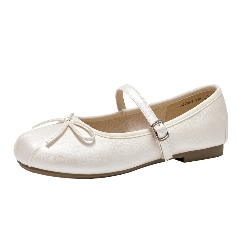 GEMEIQ Mary Jane Shoes Women's Beige, White, Silver