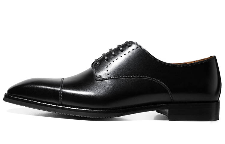 THOM WILLS Business Old Money Style British Calfskin Derby Shoes Dress Shoes Men's Black