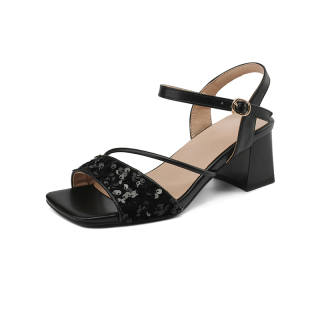 VANDEELEN Leather One Strap Sandals 5.5cm Women's