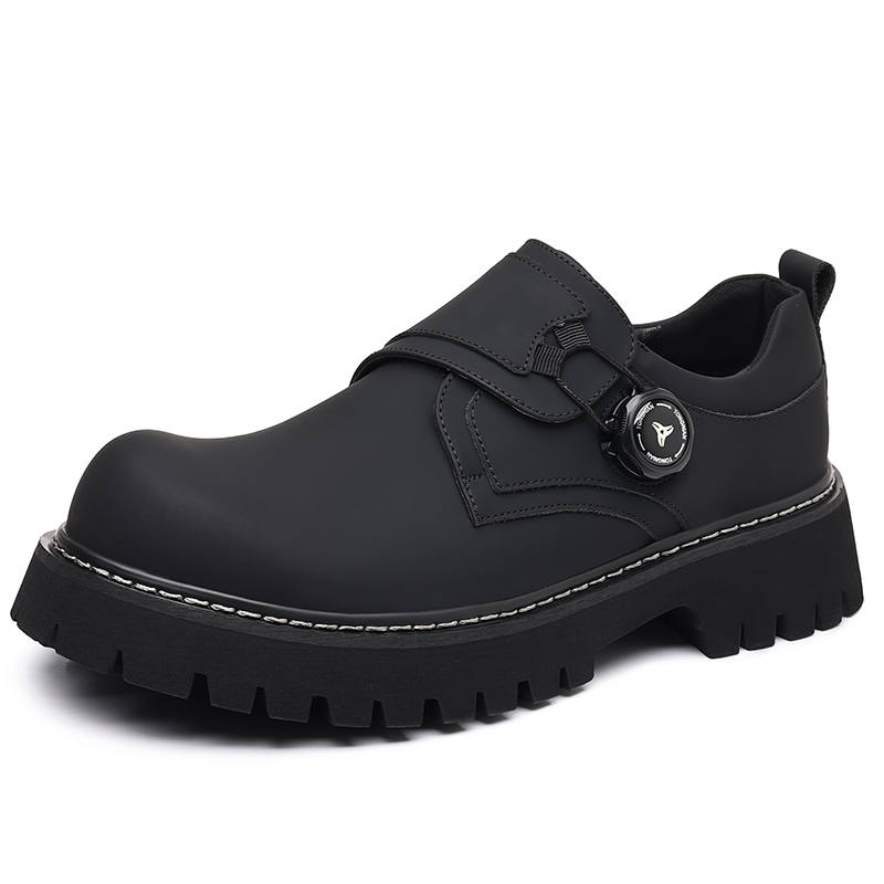 POPULAR ROUSE PR Cow Split Leather Casual Shoes Men's Black