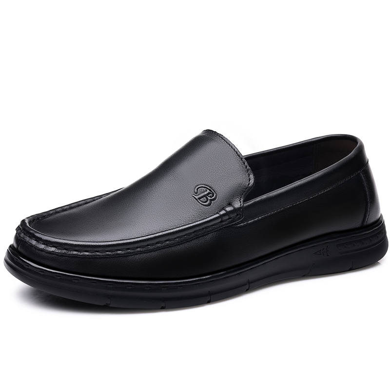 KAQIAODI Sheepskin Casual Shoes Men's Black
