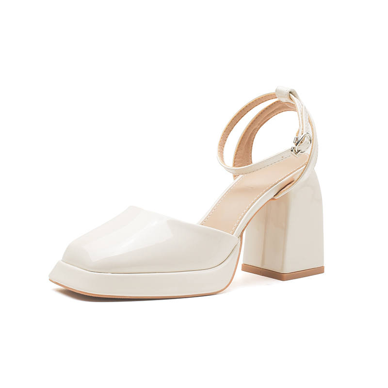 Zubumei Pu Chunky Heel High Heels 9cm Women's