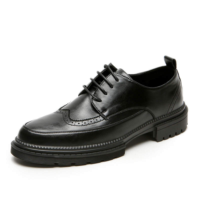 Lanza Casual Leather Shoes Men's Low Top Black