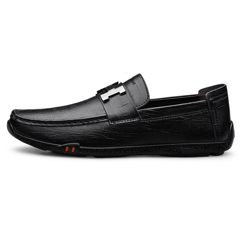 WENNAI Cow Split Leather Casual Shoes Men's Black