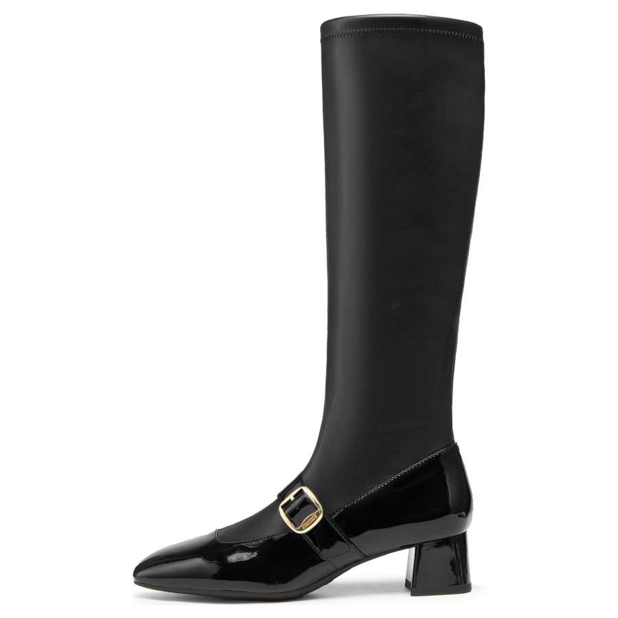 Staccato Marie Knight Cow Leather Knee high Boots Women's Princess Black