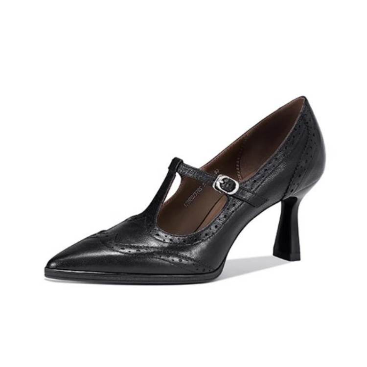 JESSICA SOPHIA Sheepskin Slim Heel Mary Jane Shoes 7cm Women's