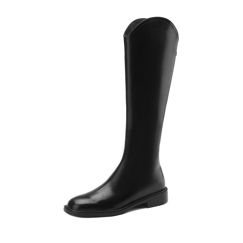 BAISHITING Cow Leather Knee high Boots 2.5cm Women's