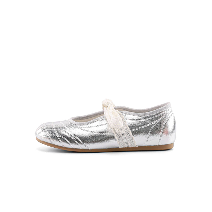 JOSINY Synthetic Leather Mary Jane Shoes Women's Silver