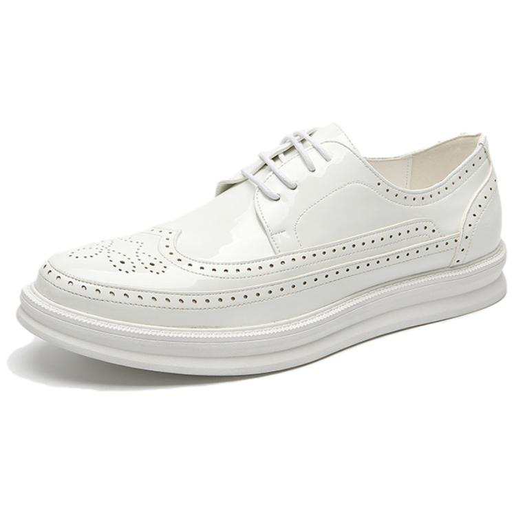 WEISHIBANGWEI Patent Leather Casual Leather Shoes Men's