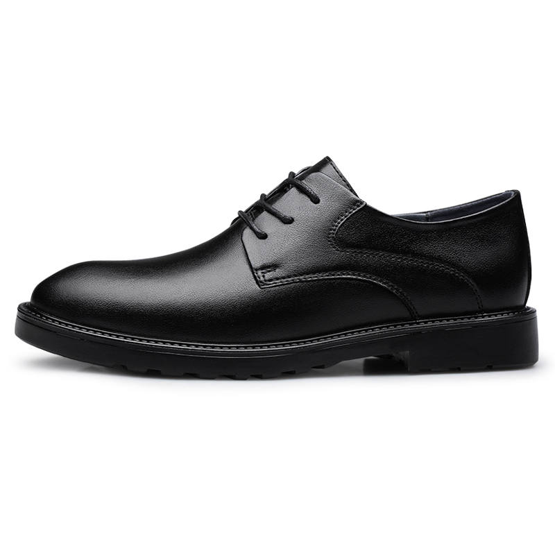 YINGLUNQISHI Top Grain Cow Leather Casual Shoes Men's Black