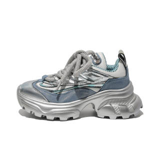 WANG&My&love Cow Leather Chunky Sneakers Women's Glacier Blue