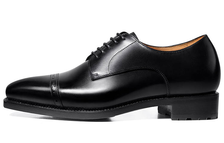 THOM WILLS British Business Old Money Style Ornate Derby Shoes Top Grain Cow Leather Dress Shoes Men's