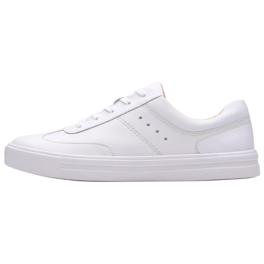 Clarks Makea Court Leather Low top Skateboard Shoes Women's White