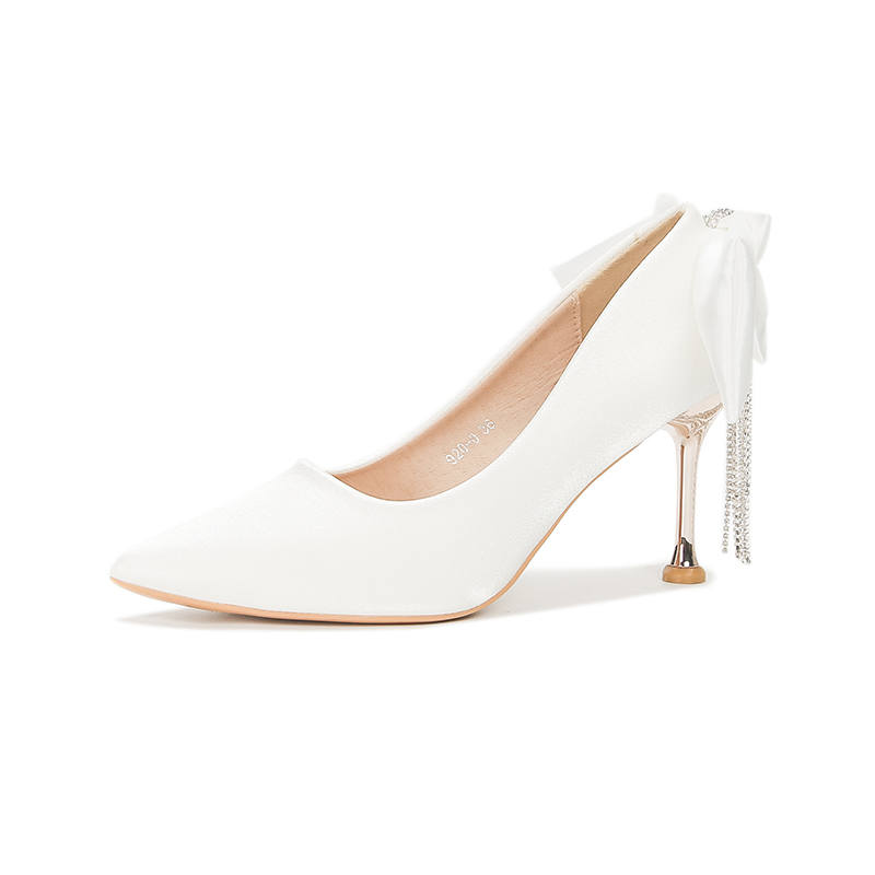 Zubumei Silk Slim Heel High Heels Women's