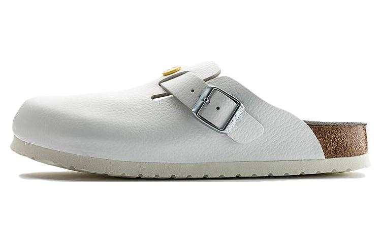Birkenstock Boston Esd Natural Leather Narrow Fit Sandals 'White' Women's