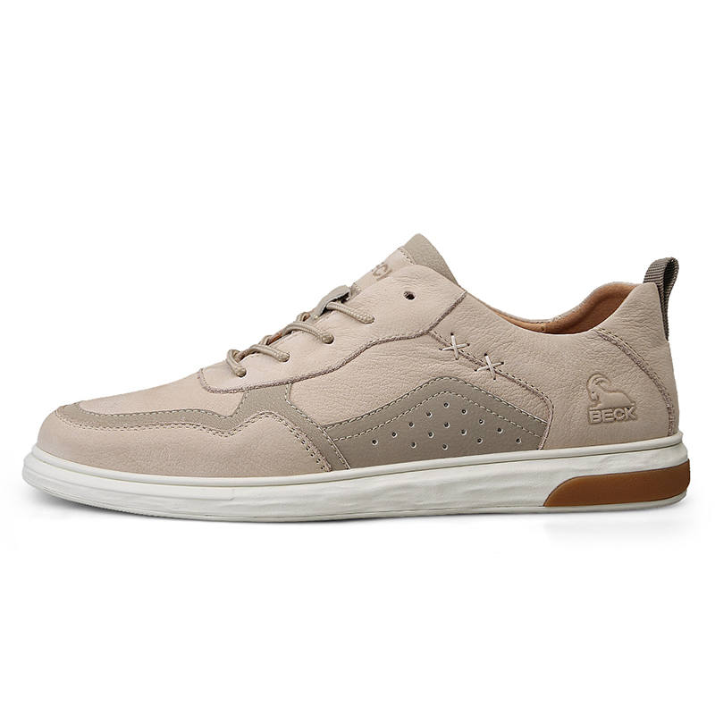 BECK Cow Leather Slip Resistant, Abrasion Resistant, Lightweight Low top Skateboard Shoes Men's