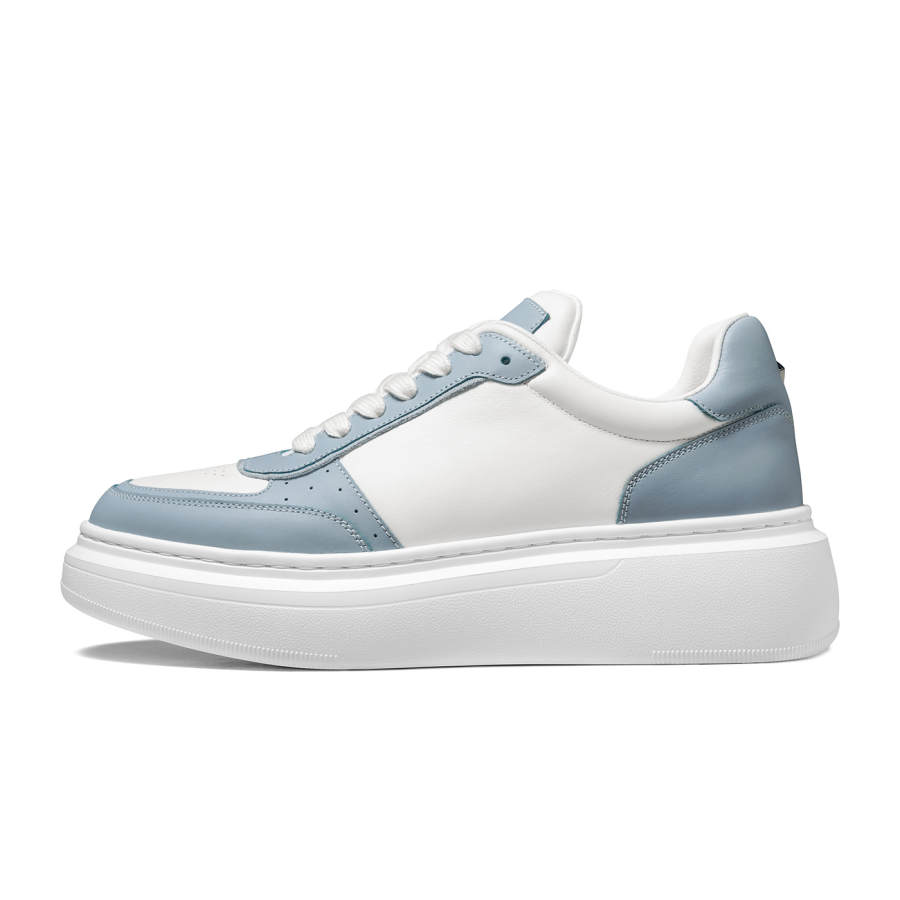 THOM WILLS Casual Versatile Trainer Sandwich Shoes White Sneakers Low top Skateboard Shoes Women's Blue