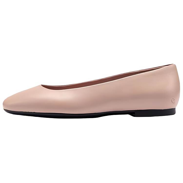 Ecco Dance Joy Collection Sheepskin Casual Shoes 1CM Women's Nude