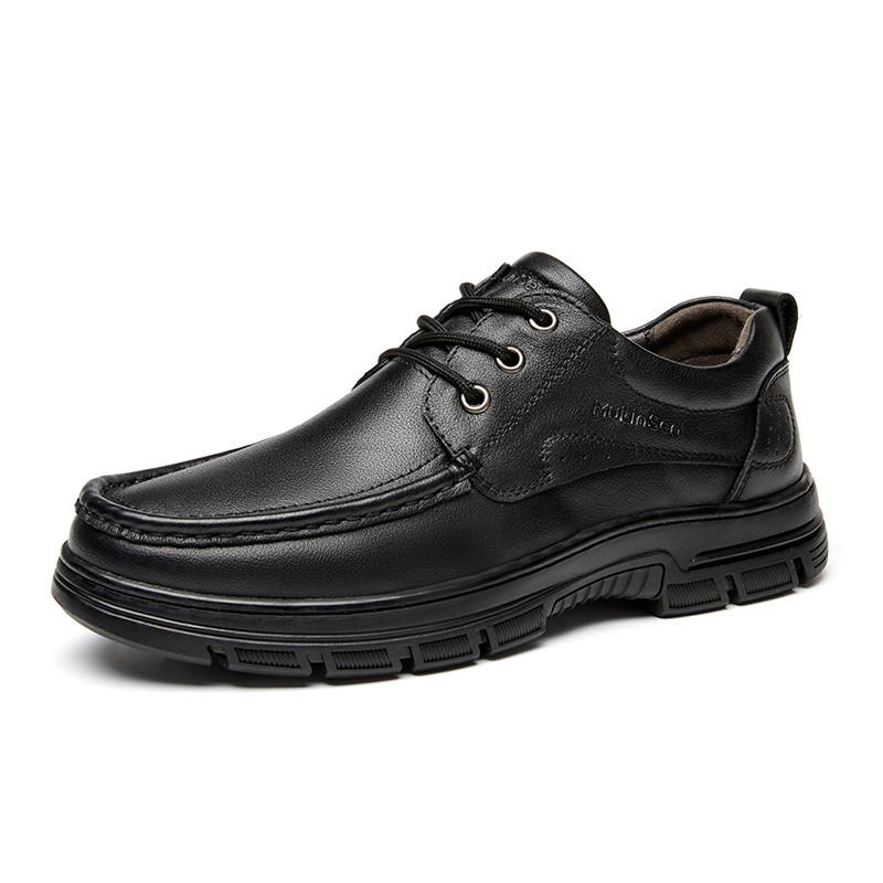 Mulinsen Top Grain Cow Leather Casual Shoes Men's Black