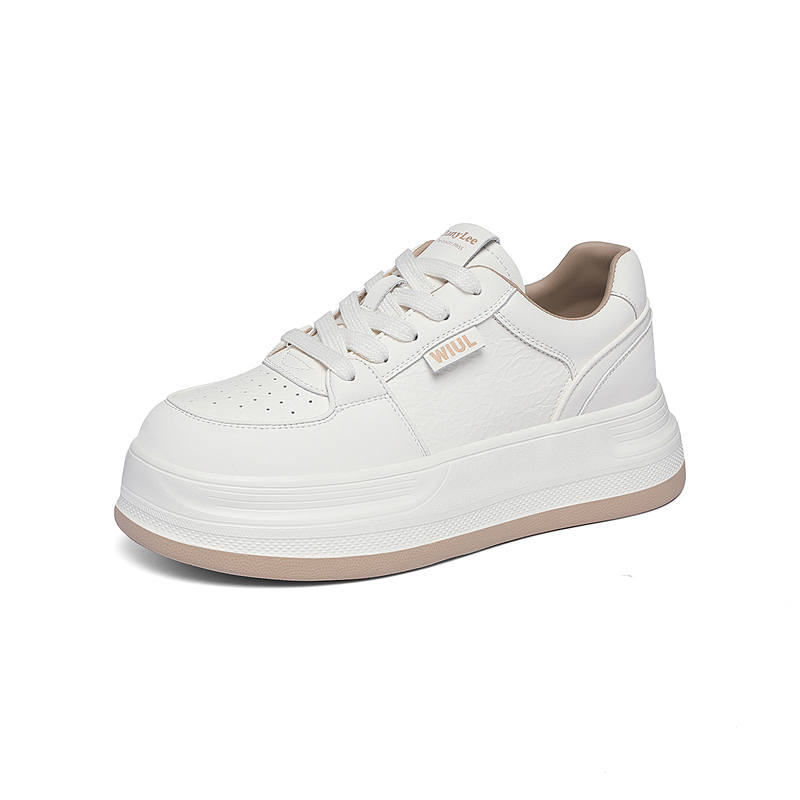 JINSITU Cow Split Leather Abrasion Resistant Height Increasing Low top Skateboard Shoes Women's
