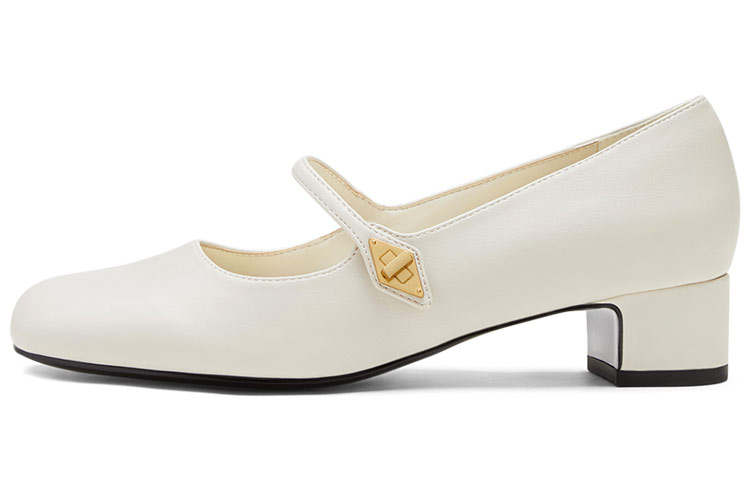 CHARLES&KEITH Pu French Vintage Block Heel Mary Jane Shoes Women's