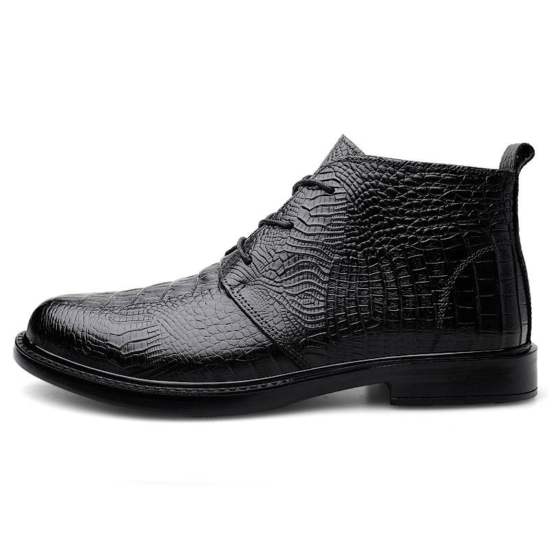 XIMO BULL Top Grain Cow Leather Casual Shoes Men's Black