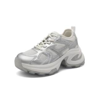 BELLE Synthetic Leather Low top Casual Shoes Women's Silver