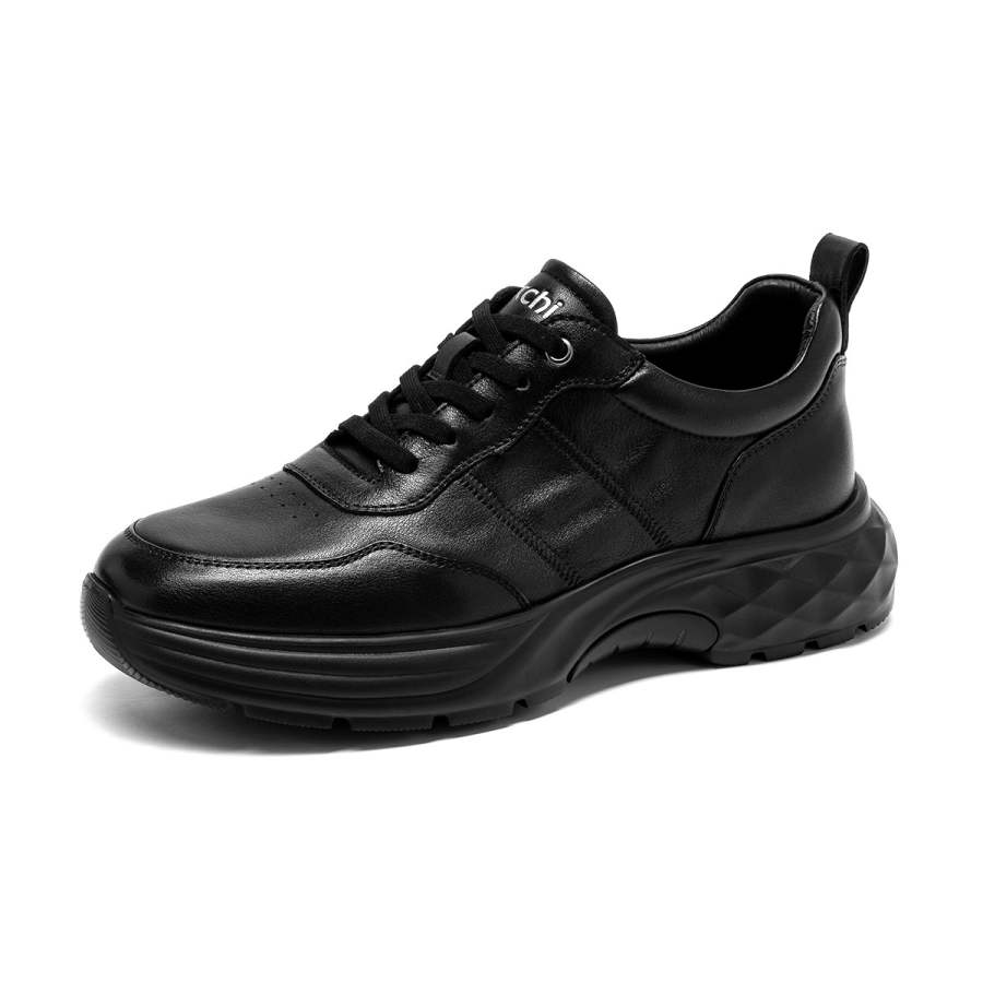 Satchi Cow Leather Abrasion Resistant Slip Resistant Low top Casual Shoes Men's Black