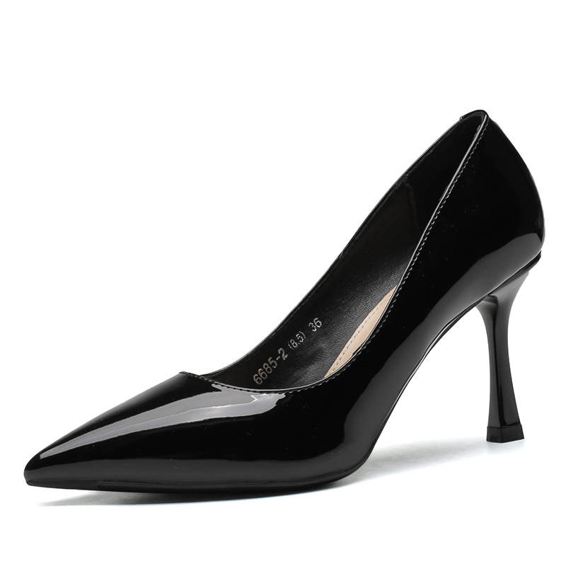 QITUMAUL Patent Leather Slim Heel High Heels Women's