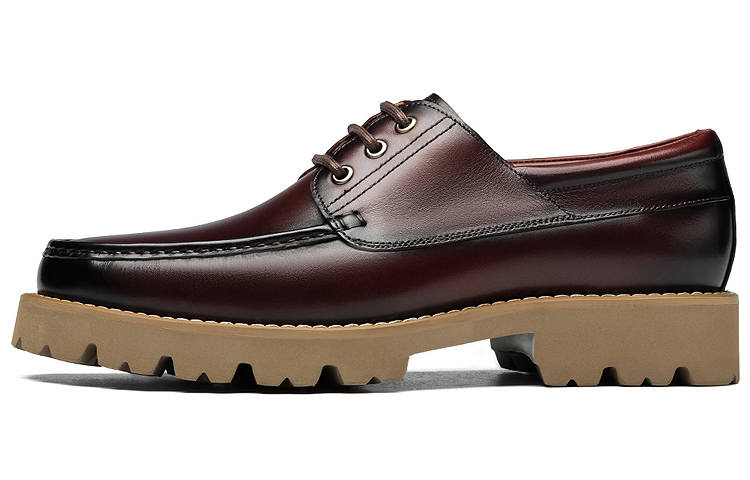 Roberta Di Camerino Casual Leather Shoes Men's Low Top Burgundy