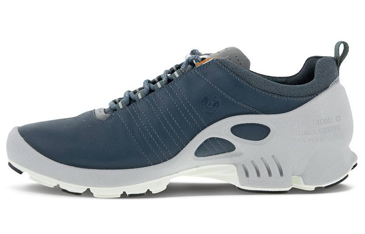 Ecco Striding C Fabric Cushioning Slip Resistant Abrasion Resistant Low top Sports Casual Shoes Men's Blue Gray