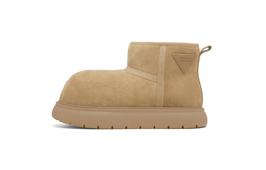 UNCLEWEN Cow Suede Abrasion Resistant Height Increasing Slip Resistant Short Snow Boots Women's