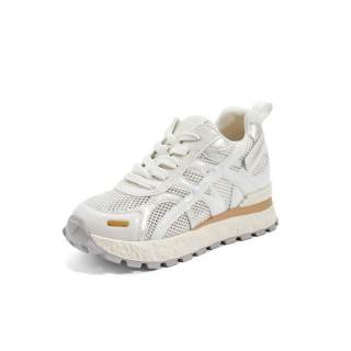 QING MISS Cow Leather Non slip Lightweight Low top Casual Shoes Women's White