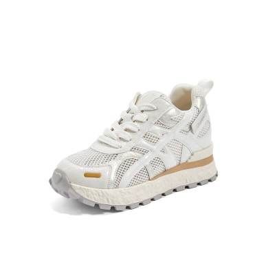 QING MISS Cow Leather Non slip Lightweight Low top Casual Shoes Women's White