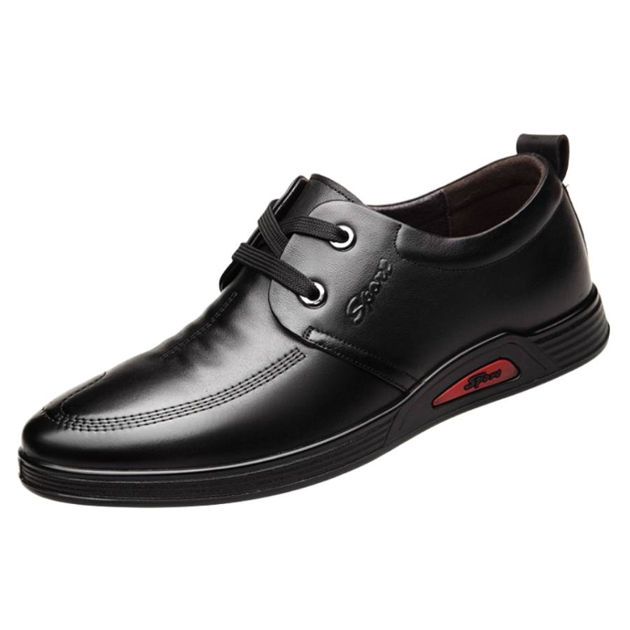 KACHILANG Cow Split Leather Casual Shoes Men's Black