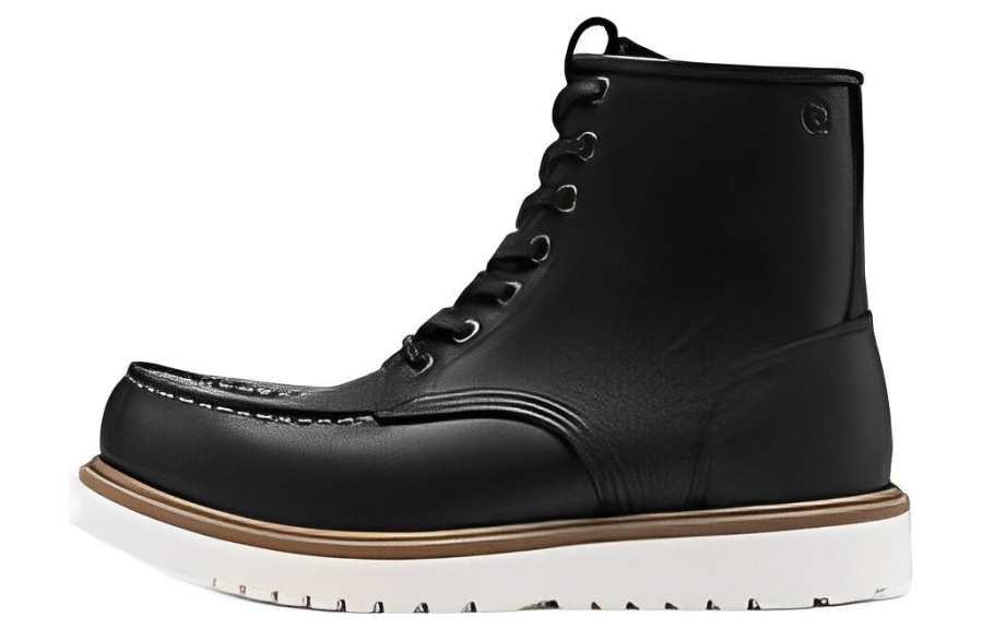Ecco Ecco Suitable Cool Collection Leather Short Combat Boots Men's Black
