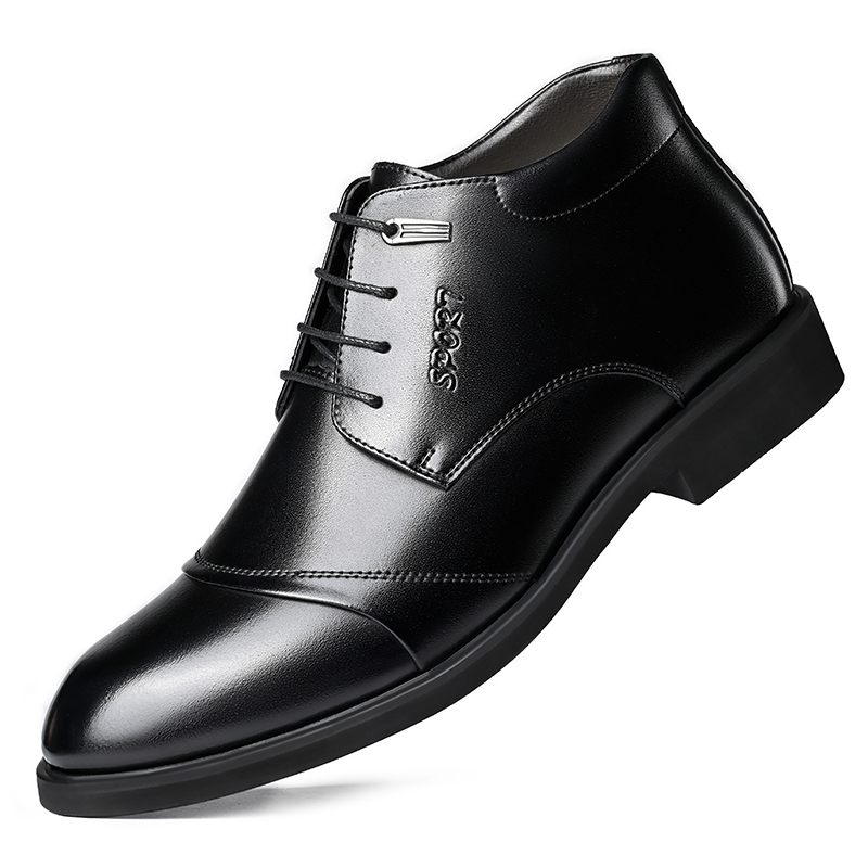 Shanpijiang Microfiber Leather Fleece Lined Business Casual Dress Shoes Men's Black