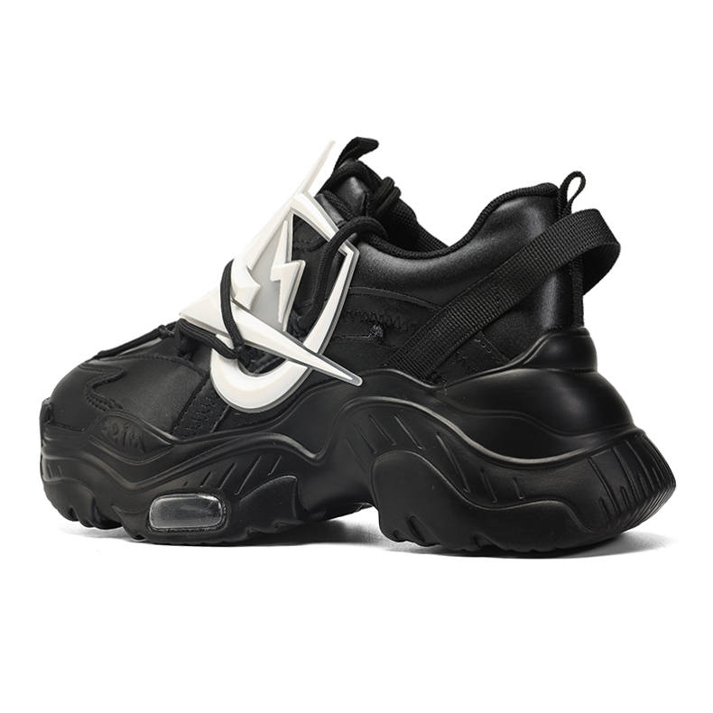 MVA Abrasion Resistant Lightweight Wear resistant And Lightweight Low top Chunky Sneakers Unisex Black