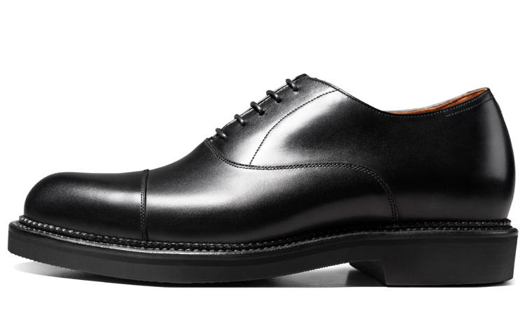 THOM WILLS British Business Calfskin Oxford Shoes, Old Money Style Dress Shoes Men's Black