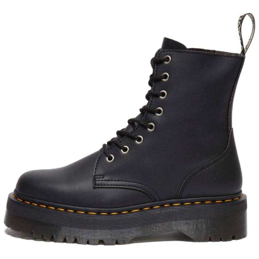 Dr.Martens Dr.Martens Leather Comfortable Short Combat Boots Unisex Black