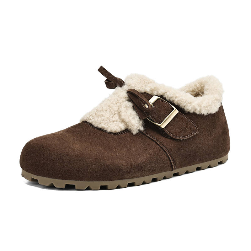 JOSINY Northeast Snowfield, Shearling, Fleece Lined Thermal, Slip on, Cotton Shoes Casual Shoes Women's Coffee