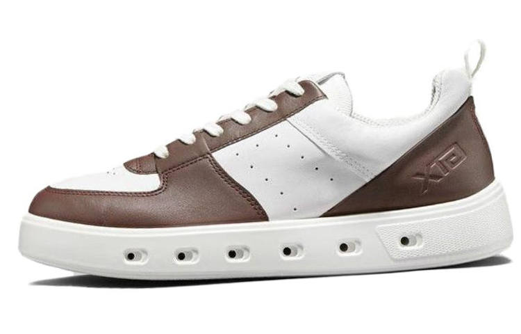 Ecco Ecco Cow Leather Low top Skateboard Shoes Men's White Brown