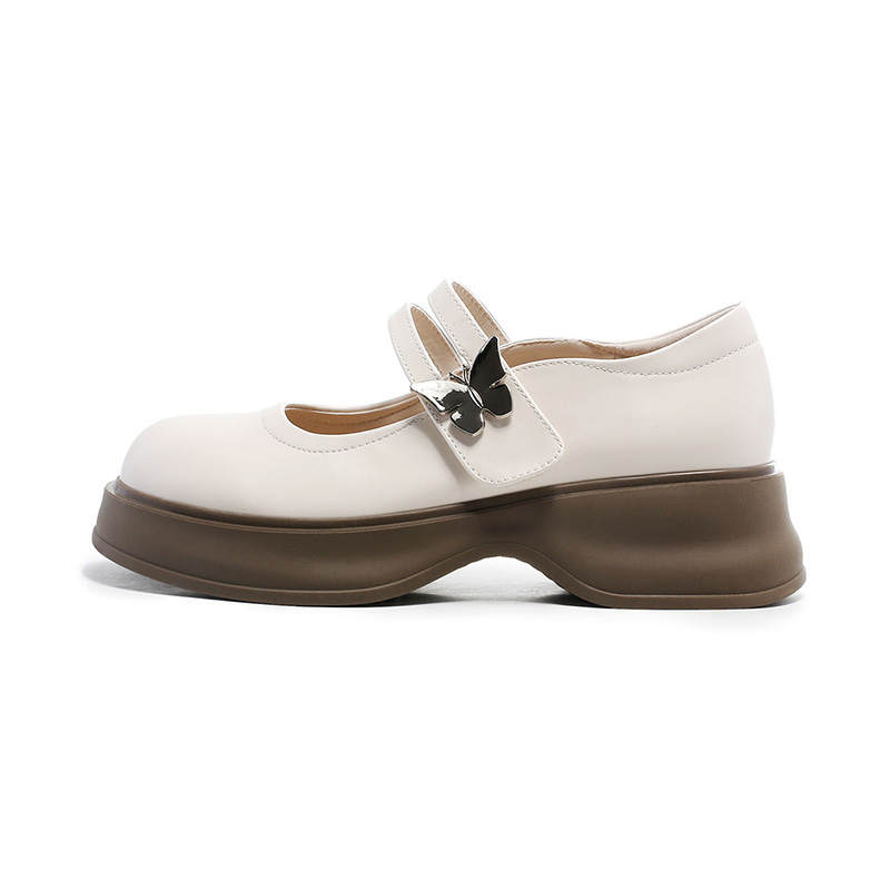 JOSINY Cow Split Leather Mary Jane Shoes 5CM Women's