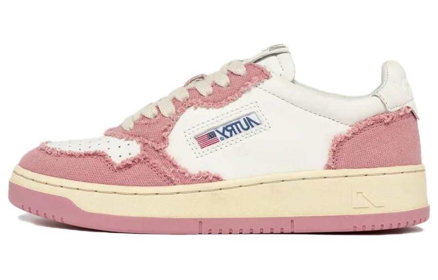 AUTRY Medalist Frayed-trim Leather Sneakers