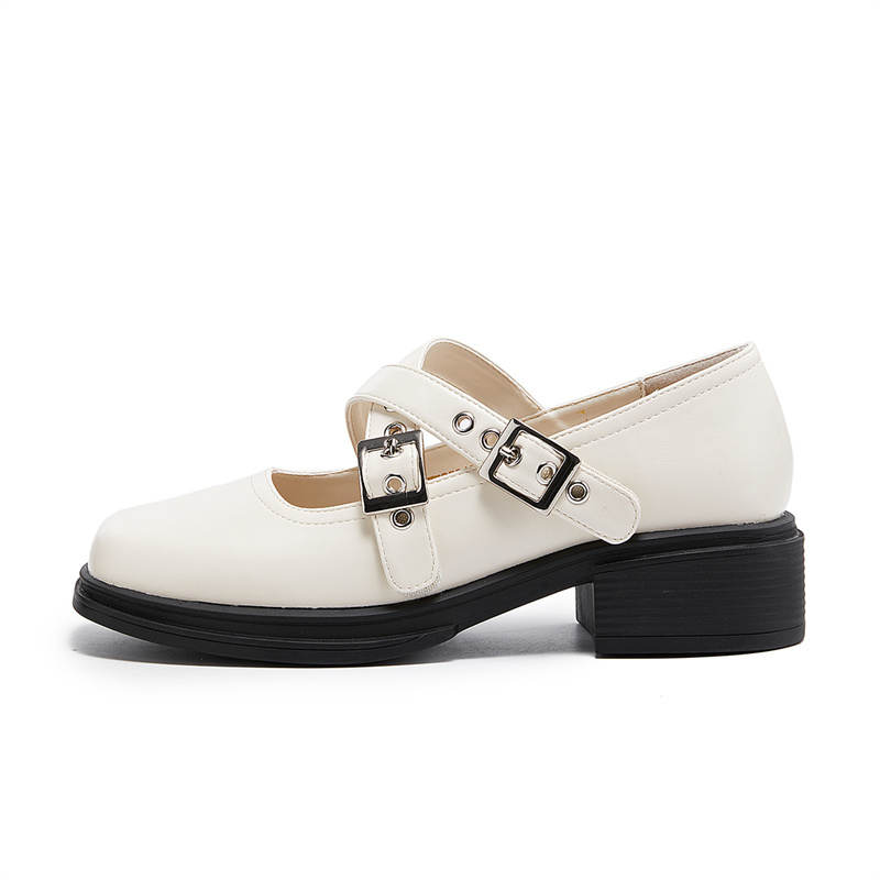 KEKAFU Mary Jane Shoes Women's Beige/Black