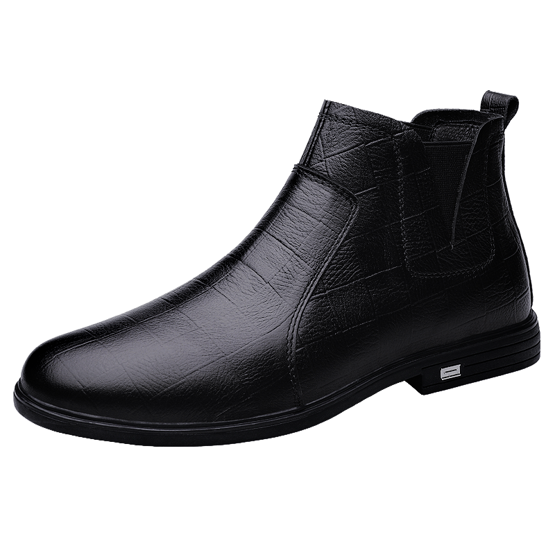 XIMO BULL Top Grain Cow Leather Short Chelsea Boots 3cm